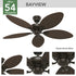 VENTILADOR DE TECHO HUNTER BAYVIEW 54"