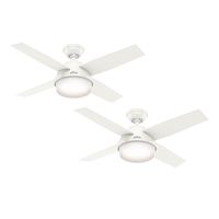 PACK X2 VENTILADOR DE TECHO HUNTER DANTE BLANCO 44"