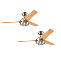 PACK X2 VENTILADOR DE TECHO HUNTER CARRERA NIQUEL 52"