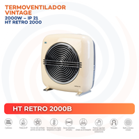 PACK TERMOVENTILADOR VINTAGE HT RETRO 2000R ROJO + BLANCO