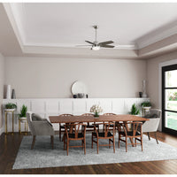 Ventilador Hunter Arcot 46” con aspas reversibles en tonos Roble Gris Claro y Nogal Gris, ideal para mantener el aire en movimiento con estilo