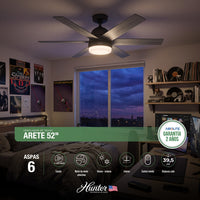 VENTILADOR DE TECHO HUNTER ARETE 52"