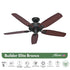 PACK X2 VENTILADOR DE TECHO HUNTER BUILDER ELITE BRONCE 52"