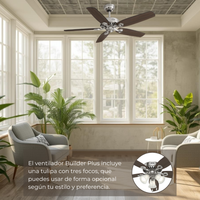 VENTILADOR DE TECHO HUNTER 52" MOD. BUILDER'S PLUS
