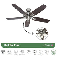 Ventilador de techo Hunter Builder Plus 52"