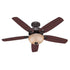 VENTILADOR DE TECHO HUNTER BUILDER’S DELUXE 52" CON LUZ