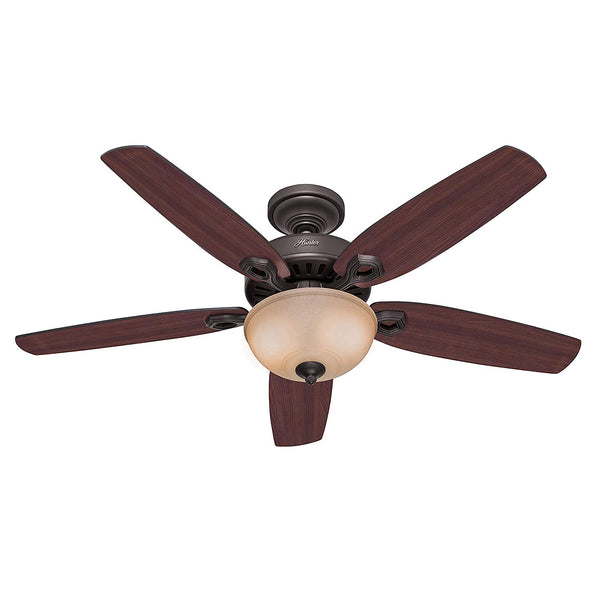 VENTILADOR DE TECHO HUNTER BUILDER’S DELUXE 52" CON LUZ