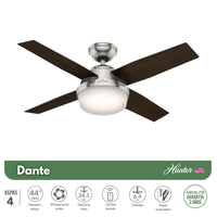 VENTILADOR DE TECHO HUNTER 44" DANTE