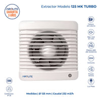 EXTRACTOR DE AIRE MODELO 125 MK TURBO