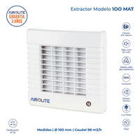 EXTRACTOR DE AIRE MODELO 100 MAT