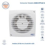 EXTRACTOR DE AIRE MODELO MINISTYLE G