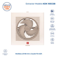 EXTRACTOR KDK 10 EGSB MURAL SILENCIOSO
