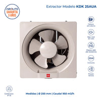 EXTRACTOR KDK 25AUA 10 CUADRADO CELOSIA