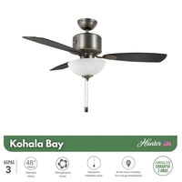 VENTILADOR DE TECHO HUNTER 48" KOHALA BAY