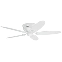 Ventilador de techo Hunter Low Profile White 52” con diseño de perfil bajo, ideal para techos bajos y habitaciones amplias, con motor silencioso WhisperWind®
