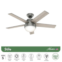 PACK X2 VENTILADOR DE TECHO HUNTER STILE 46