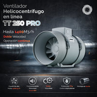 Ventilador Helicocentrífugo en Línea Airolite TT 250 PRO