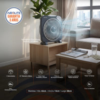 Ventilador 12" Airolite V12A5R Control Remoto 360° Gris
