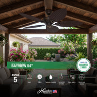 VENTILADOR DE TECHO HUNTER BAYVIEW 54"