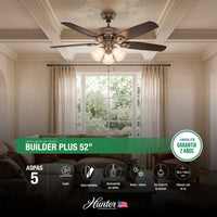 Ventilador de techo Hunter Builder Plus 52"