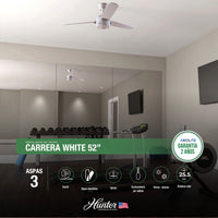 VENTILADOR DE TECHO HUNTER 52" MOD. CARRERA WHITE