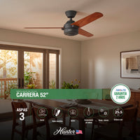 VENTILADOR DE TECHO HUNTER CARRERA 52”