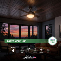 PACK X2 VENTILADOR DE TECHO HUNTER DANTE NIQUEL 44