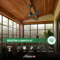 VENTILADOR DE TECHO HUNTER 52" MOD. INDUSTRIE II GRAFITO