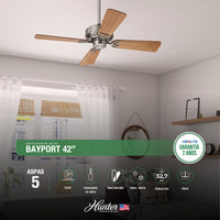 VENTILADOR DE TECHO HUNTER 42" MOD. BAYPORT